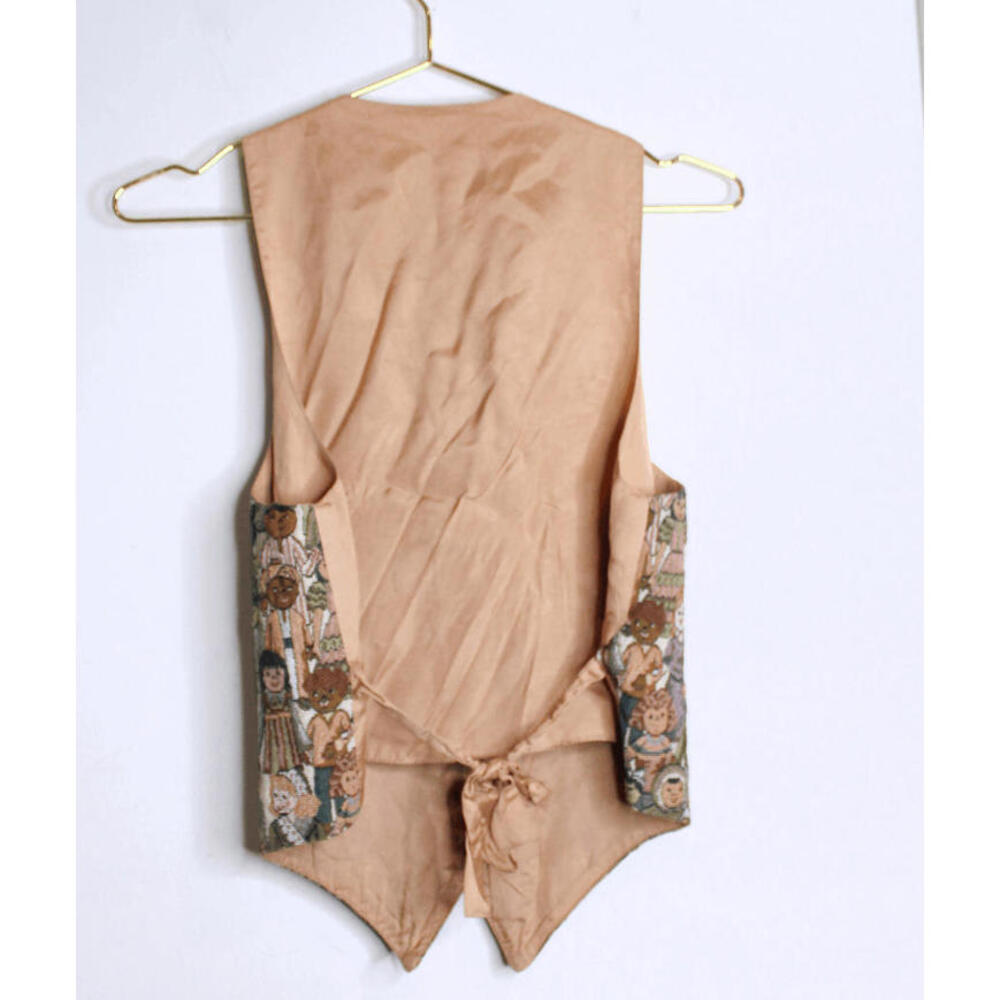 VTG International Faces Brocade Apricot Vest - Medium - Picture 2 of 3